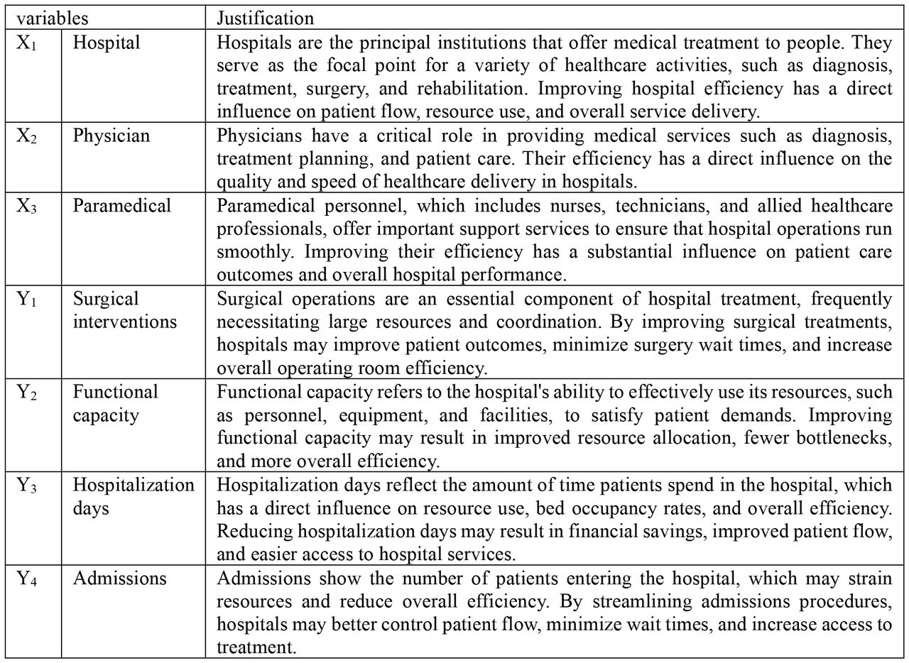 Inputs and Outputs Variables (PHN: 2017-2020)