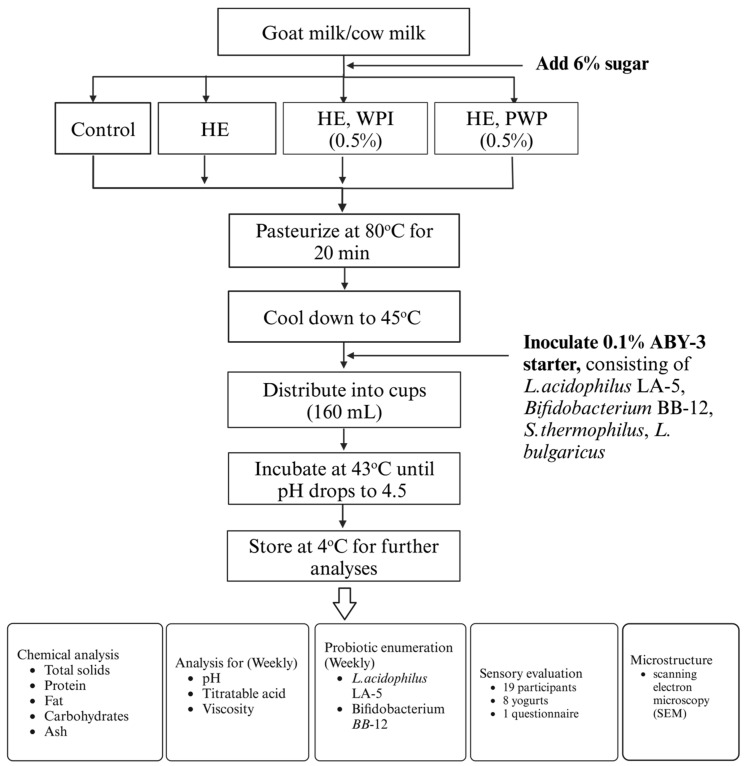 Flow chart of yogurt samples preparation.