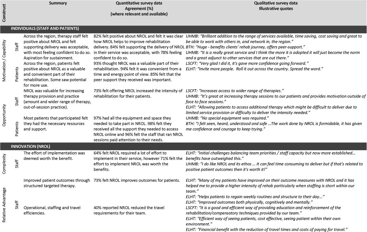 System-level key constructs influencing NROL implementation