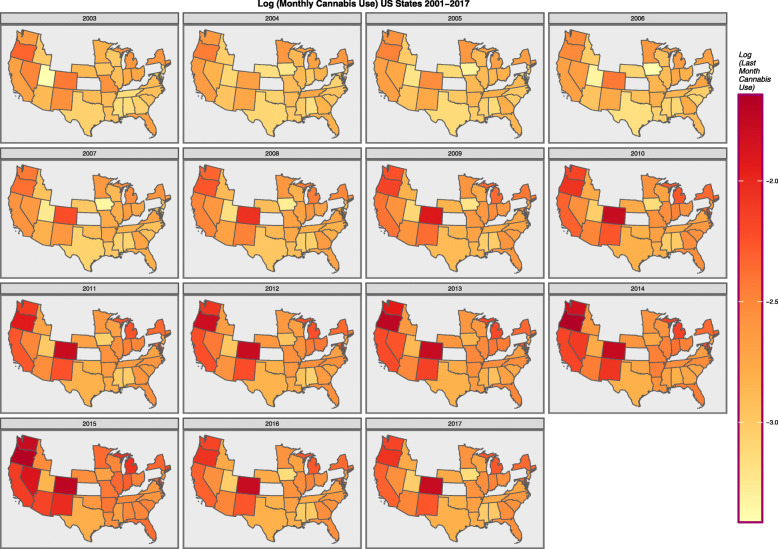 Choropleth Map of age-adjusted ALL rates across USA