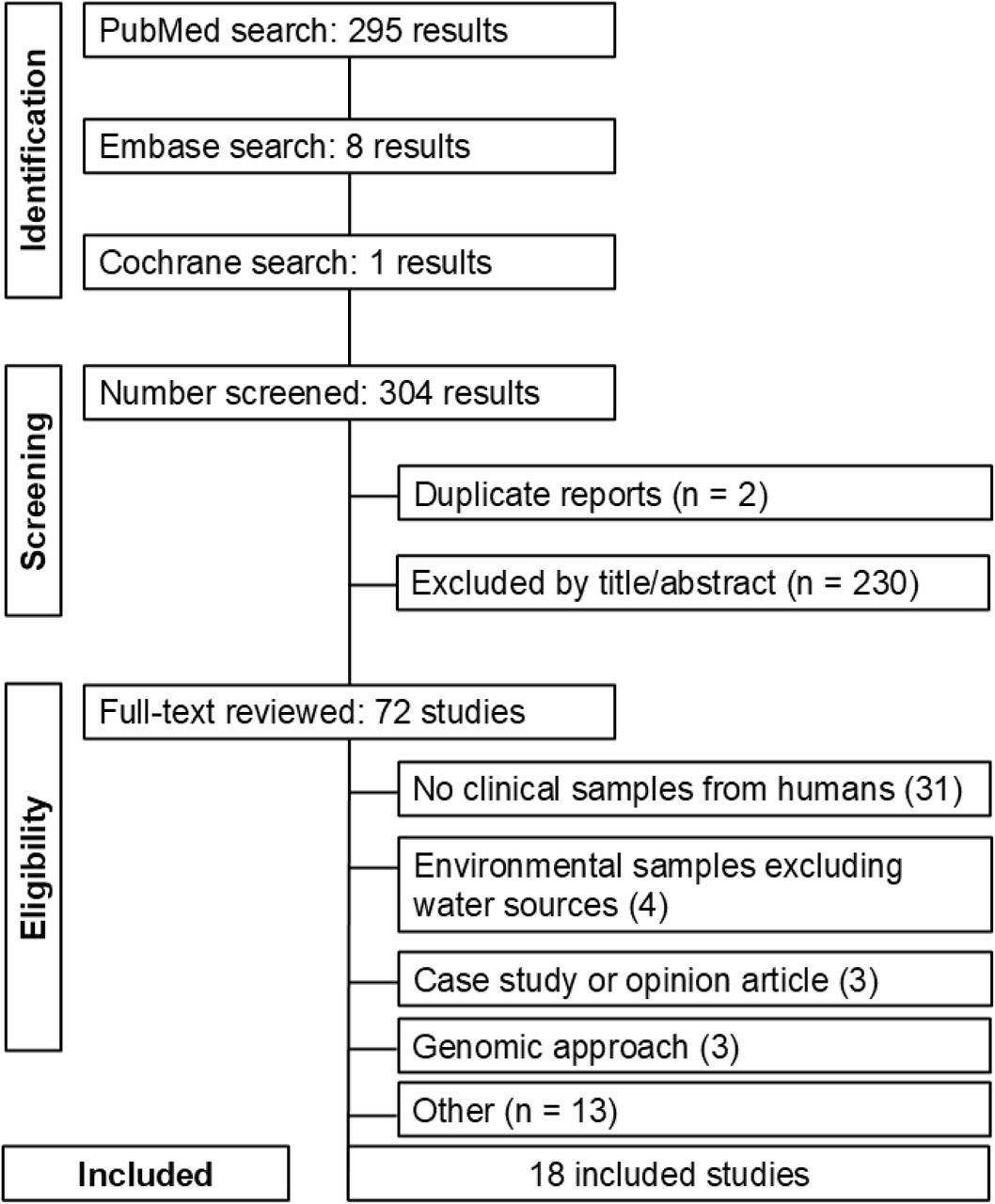 PRISMA flow diagram of study screening and selection.