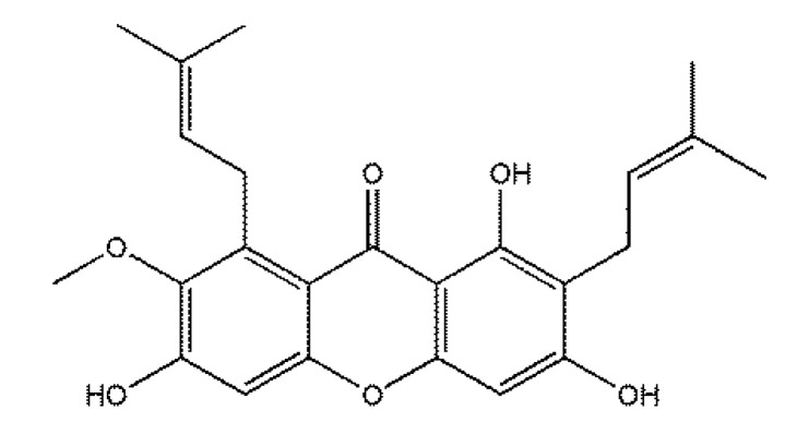 The chemical structure of alpha-mangostin (α-MG).