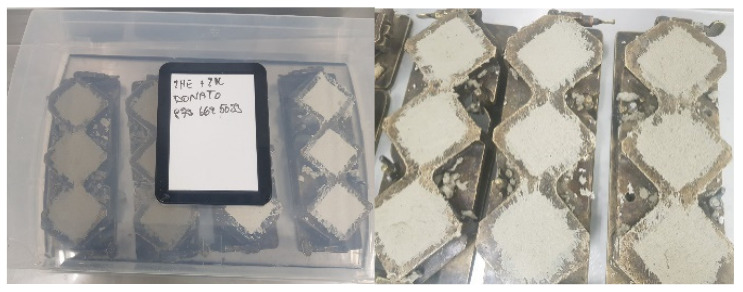 Cement paste preparation for compression tests.