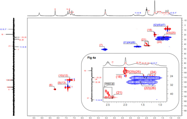 1H‐13C HSQC‐DEPT NMR spectrum (60 MHz, DMSO‐d6).