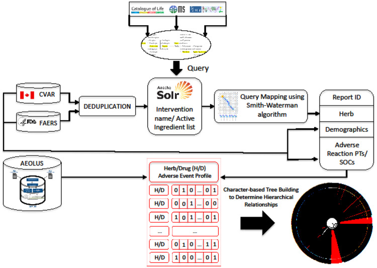 Overview of the approach followed in this study.AEOLUS: Adverse Event Open Learning through Universal Standardization; CVAR: Canada Vigilance Adverse Reaction; FAERS: FDA’s Adverse Event Reporting System; PT: Preferred Term; SOC: System Organ Class.