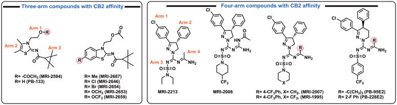Known CB2R agonists and antagonists reported previously.