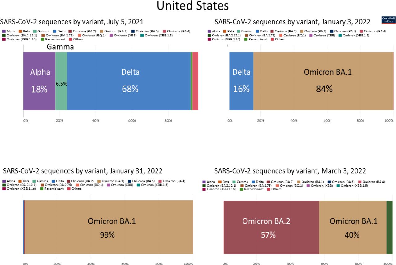 Chronological Emergence of SARS-CoV-2 Dominant Variants in the USA