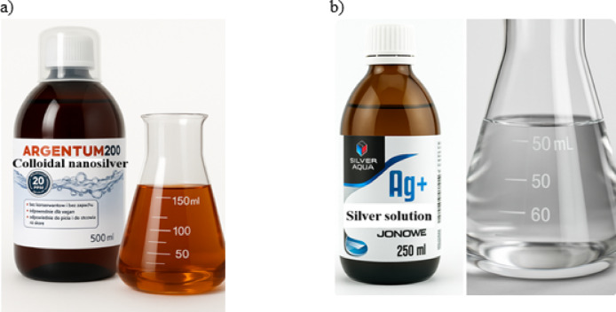 The commercial form of colloidal nanosilver and silver solution36,37.