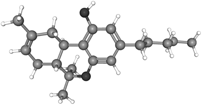 3D structure of Δ8-THC. Figure adapted with permission from PubChem.16