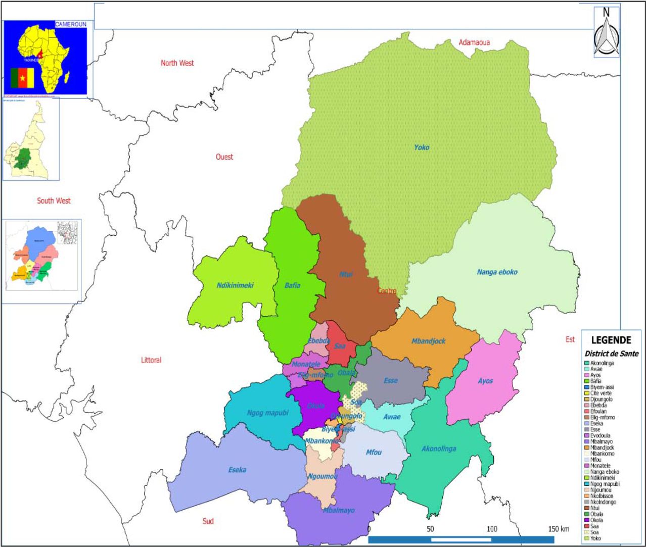 Map of Yaounde Health Districts [12]