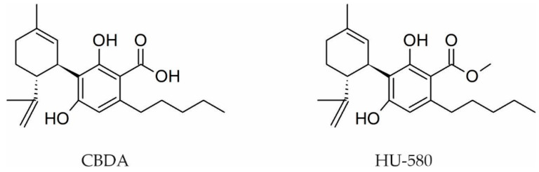 Chemical structure of CBDA derivative HU-580.