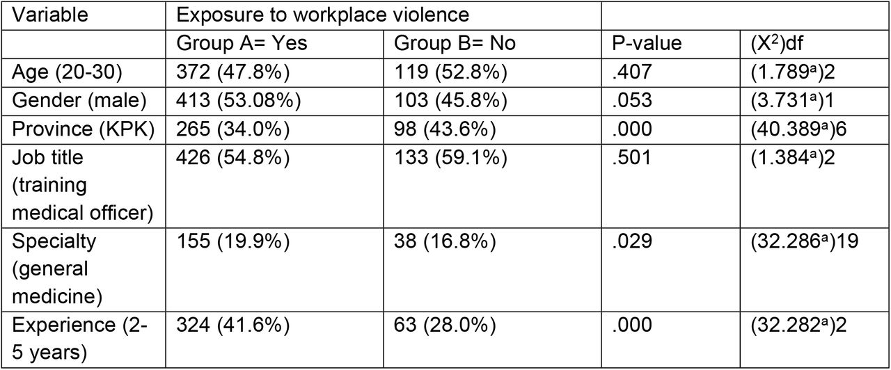 Demographic factors and workplace violence
