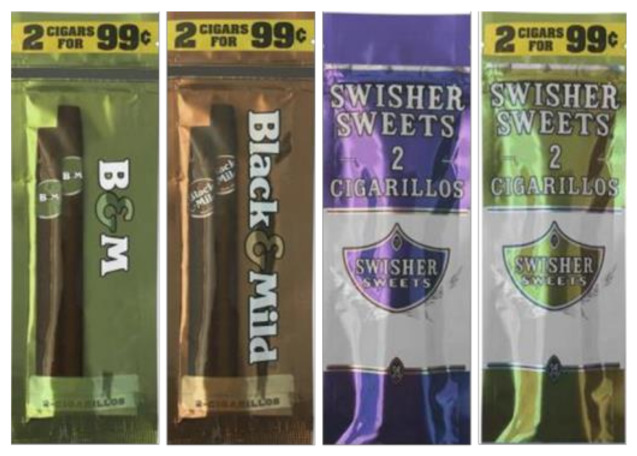 Examples of cigarillo packages from the survey.