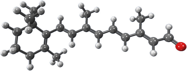 Retinal molecule: 63 atoms, 540 basis functions and 1932 auxiliary basis functions.