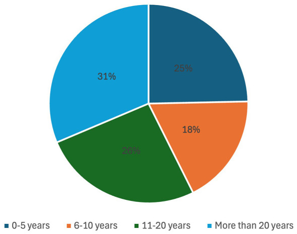Pie chart showing percentages for four veterinary qualification categories: DVM ONLY at 65%, DVM plus Specialty at 10%, DVM plus Other Specialty at 12%, and DVM plus Rehab Certification Course at 13%.