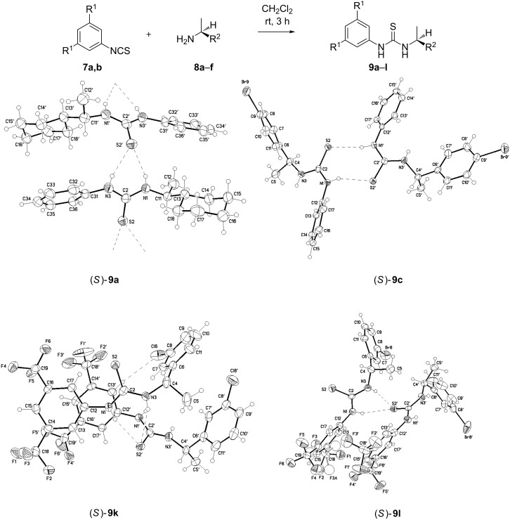 Synthesis of thiourea catalysts 9a–l.