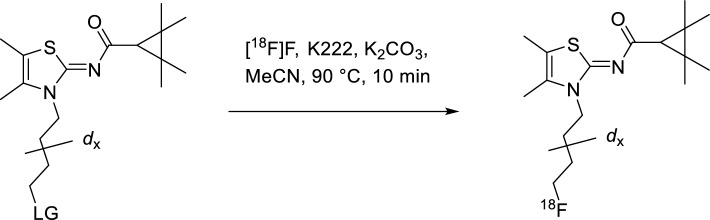 General synthesis scheme for [18F]JHU94620-dx; x = 0, 4 or 8