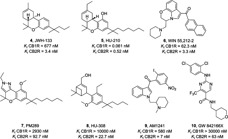 Chemical structures of CB2R agonists.