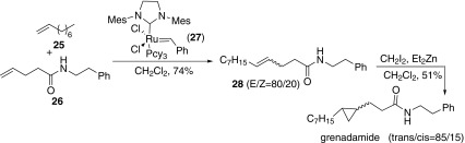 Synthesis of grenadamide reported by Piva [48]