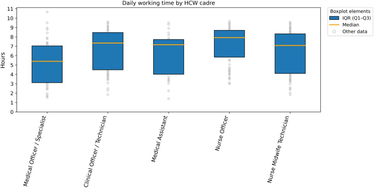 Daily working time: finer classifications for clinical and nursing staff