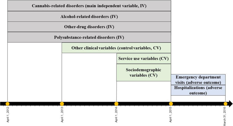 Flowchart of sample timelines and variables assessment
