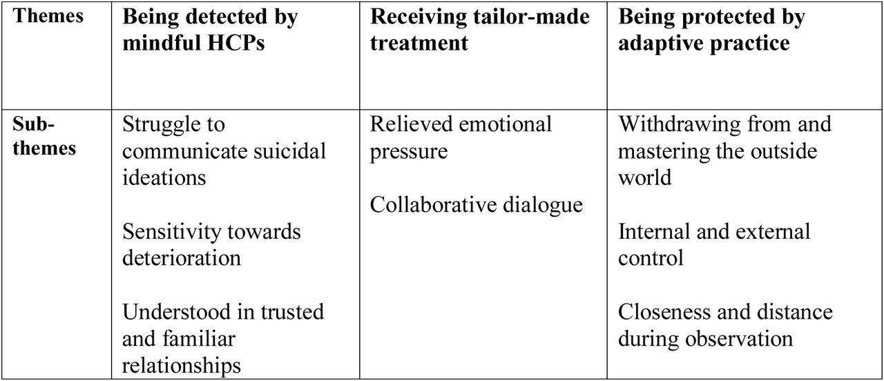 Themes and sub-themes