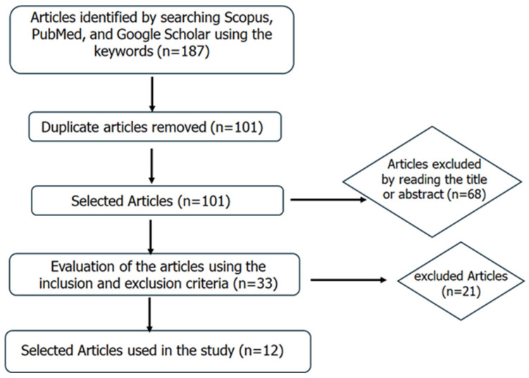 Search results of the articles selected for review.