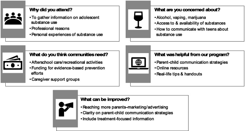 Deductive themes drawn from qualitative focus groups