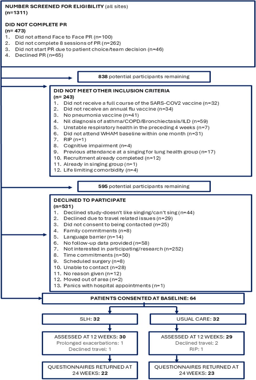 Participant recruitment screening and study completion flow chart