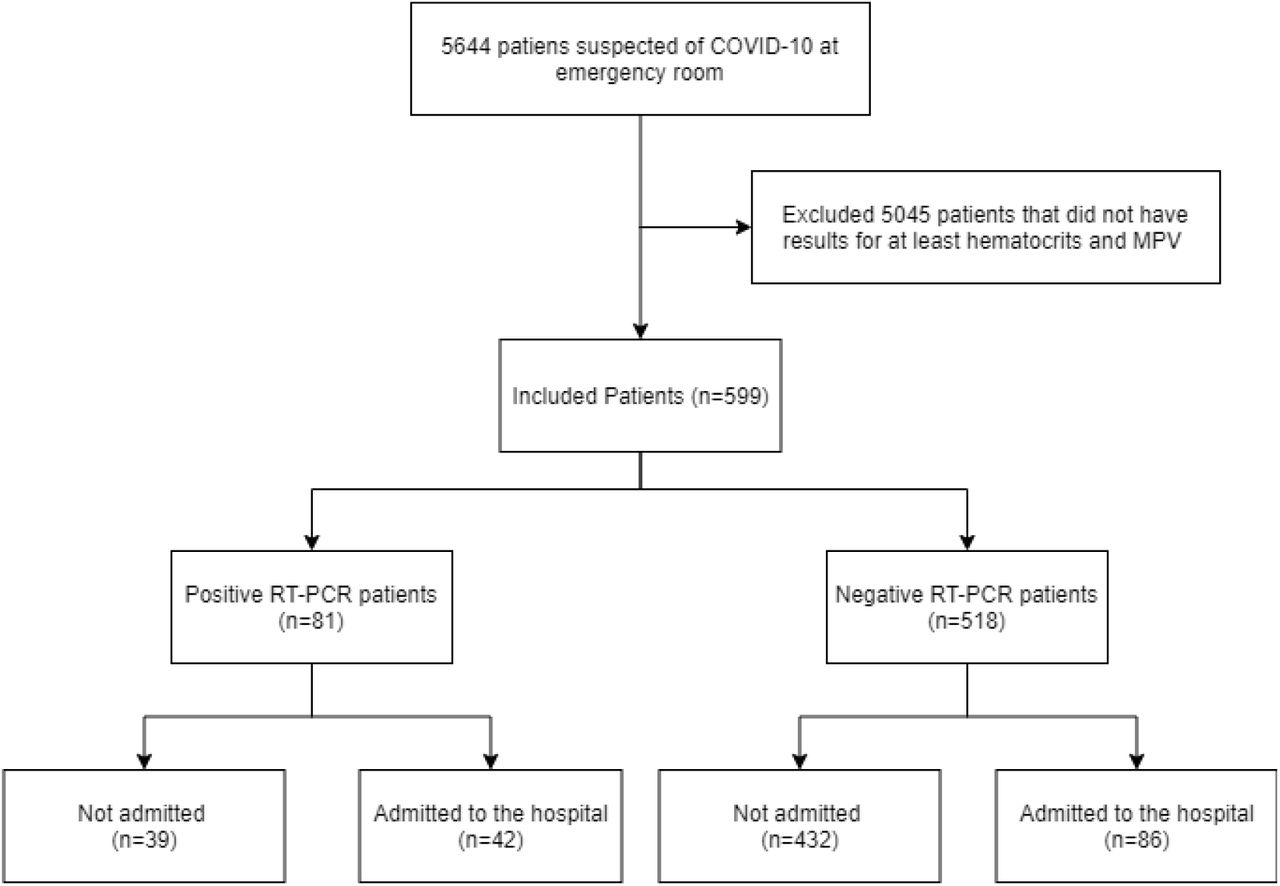Diagram representing the process to select the included patients in our study.