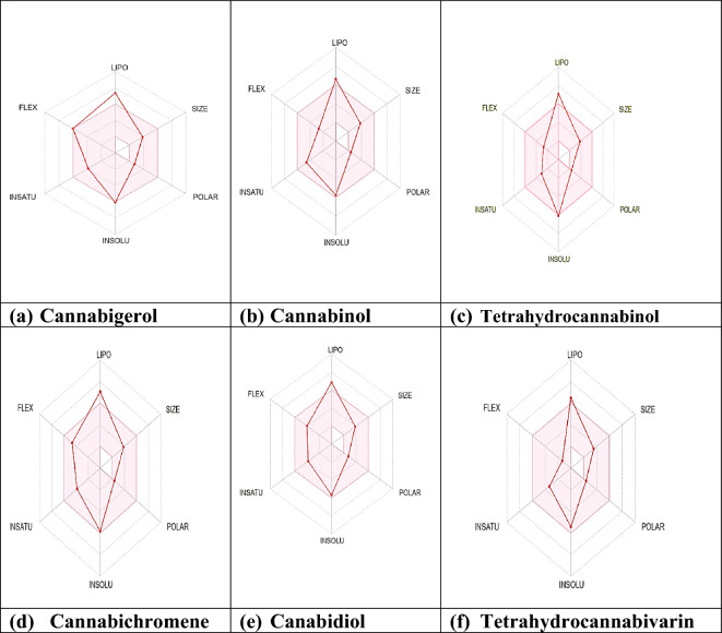 Bioavailability radars (a–f)