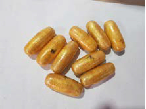 The retrieved packets of heroin.