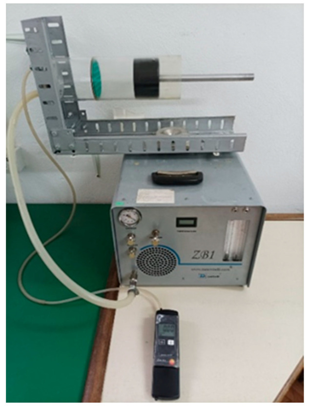Measuring chain for determination of airflow resistance.