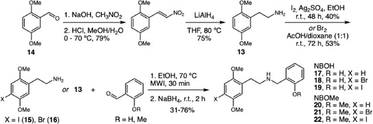 Synthesis of NBOHs and NBOMes.