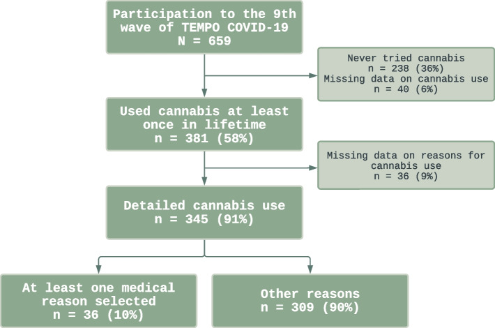 Flowchart of the population included in the study from TEMPO cohort participants