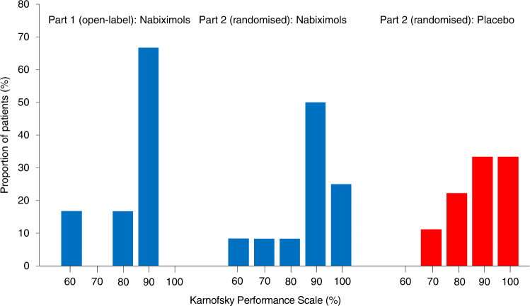 Proportion of patients in each KPS category at baseline.KPS Karnofsky Performance Scale.