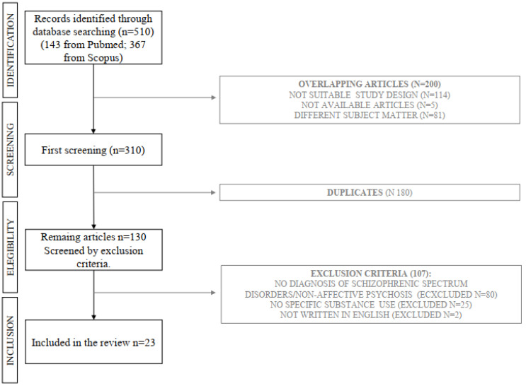 Flowchart of study search and selection processes.