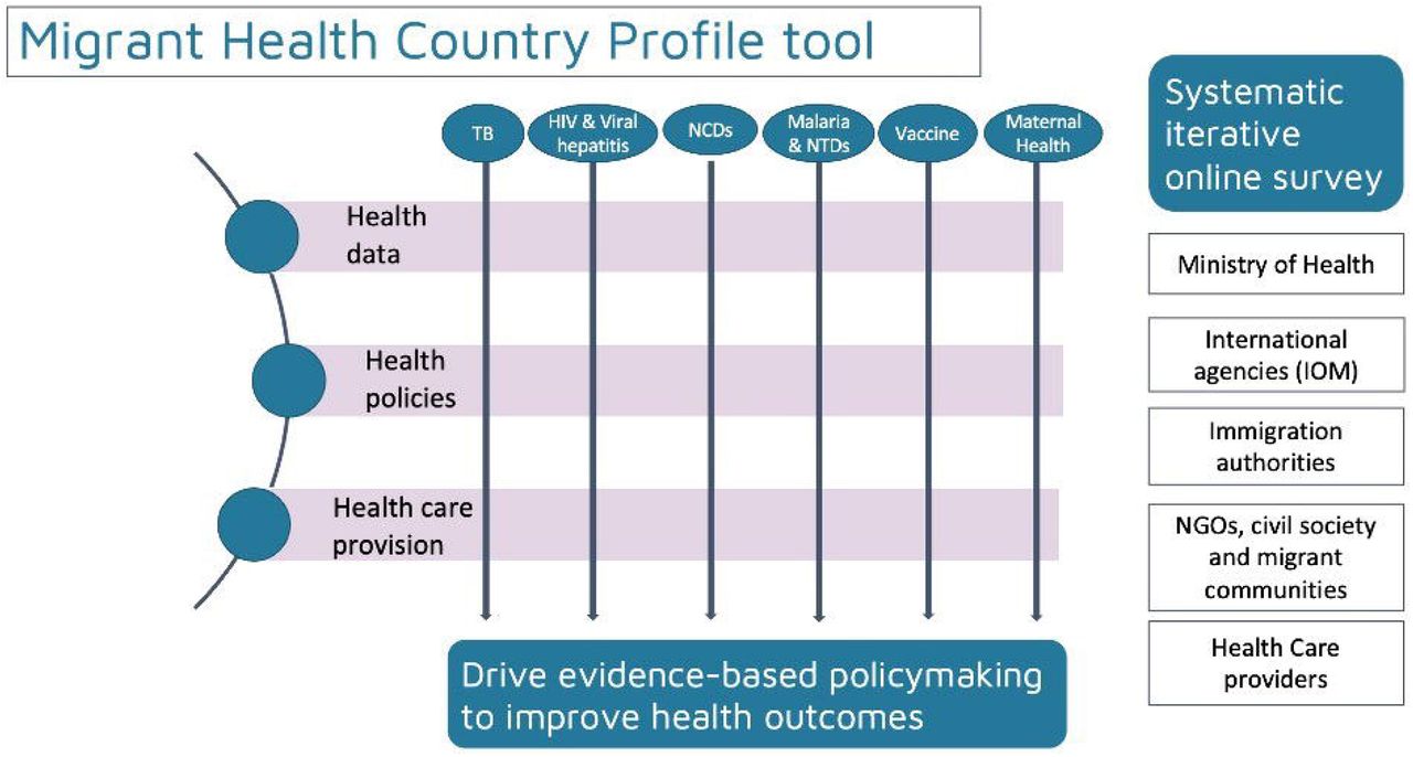 Schematic illustration of the Migrant Health Country Profile Tool (MHCP-t)