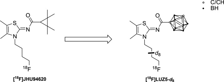[18F]JHU94620(28,33) and its carborane derivative [18F]LUZ5-d8.