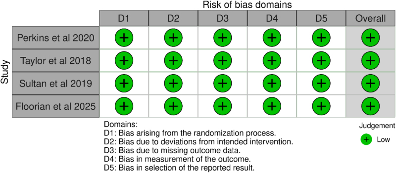 Risk of bias assessment using the Cochrane RoB 2.0 tool.