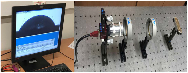Contact angle measurement apparatus.