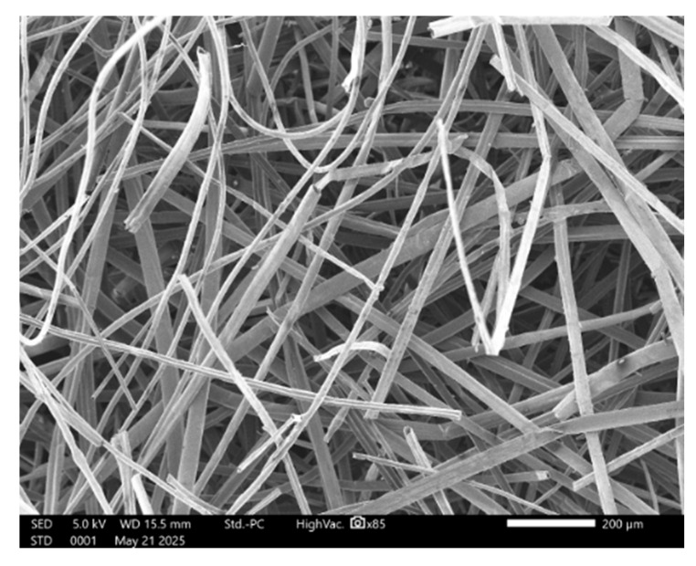 Microstructure of the nonwoven.