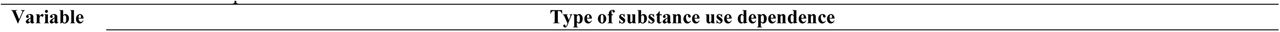 Substance use dependence