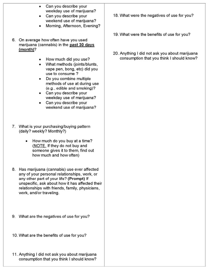 Structured interview guide (page 2).