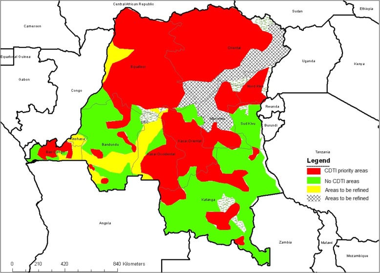 Map of CDTI areas in DRC. Source: [38]