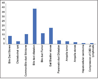 Number of patients in which pathologies were detected by MRCP in the study population