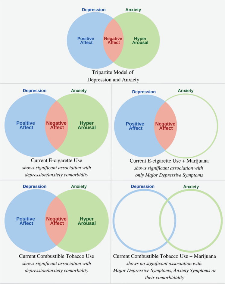 Figurative representation of tripartite model and study findings