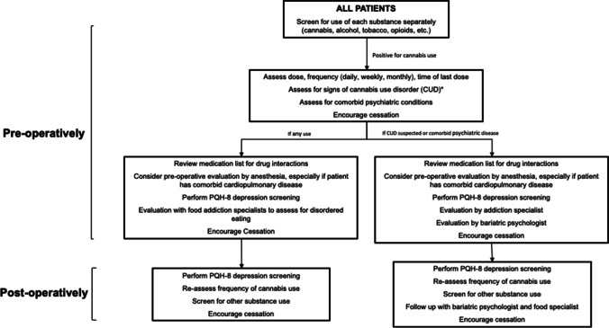 Proposed clinical pathway. *CUD as defined by the Diagnostic and Statistical Manual of Mental Disorders-V (DSM-V)