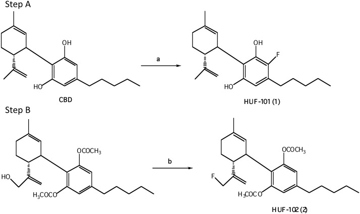 Reagents and conditions: (a) SeO2, t-BuOOH, CH2Cl2, r.t; (b) DAST, CH2Cl2, 0°C.
