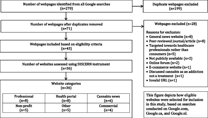 Web information search strategy and assessment flowchart